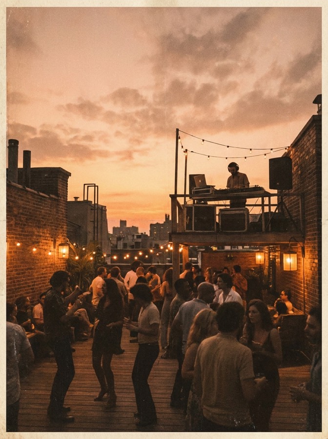Sunset over the rooftop